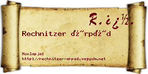Rechnitzer Árpád névjegykártya